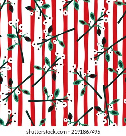 Strange flower seamless pattern. Contemporary botanical floral ornament. Creative plants endless wallpaper. Simple design for fabric, textile print, wrapping paper, cover. Vector illustration