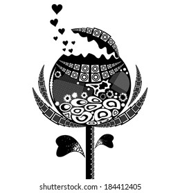 A strange flowers producing a lot of love heart . 