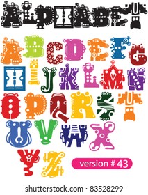 strange font. alphabet