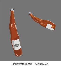 Strange Glass Bottle Design, Beer Bottle Design, Futuristic Bottle Design, Tall Bottle Design Illustration Vector Cartoon Drawing