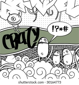 Strange graffiti image with place for your text