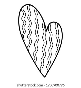 Strange heart icon. Hand drawn and outline illustration of Strange heart vector icon for web design