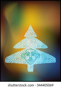 Strange Ice Christmas Tree with the face.