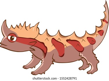 Extraña lagartija en ilustración de fondo blanco