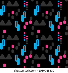 Strange mountain forest seamless pattern. Suitable for screen, print and other media.