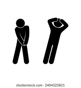 strange people, emotion icon, stick figure human silhouette