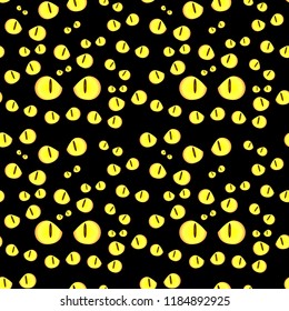 Strange scary eyes in the dark halloween seamless vector pattern