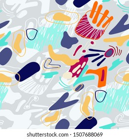 Strange seamless abstract urban pattern.