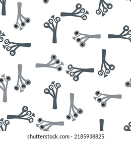 Strange shapes flower seamless pattern. Contemporary botanical floral ornament. Creative plants endless wallpaper. Simple design for fabric, textile print, wrapping paper, cover. Vector illustration