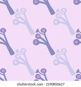 Strange shapes flower seamless pattern. Contemporary botanical floral ornament. Creative plants endless wallpaper. Simple design for fabric, textile print, wrapping paper, cover. Vector illustration