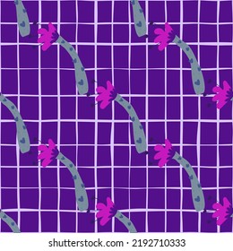 Strange shapes flower seamless pattern. Tropical plants endless wallpaper. Contemporary botanical floral ornament. Simple design for fabric, textile print, wrapping paper, cover. Vector illustration