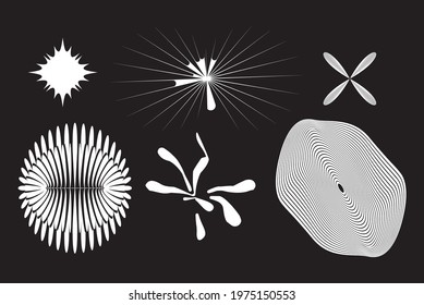 Strange Vector Shapes Collection. Geometric figures, distortion, variety of kinks and transformations. Shapes are great for  web pages social media t-shirts sci-fi scenes postcards logos