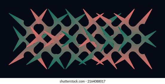 Strange Vector Shapes Poster Template. Geometric figures, distortion, variety of kinks and transformations. Shapes are great for  web pages social media t-shirts sci-fi scenes postcards logos