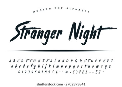 Stranger espalda en la noche con estilo Font and Alphabet abcd diseño de Vector de fuentes