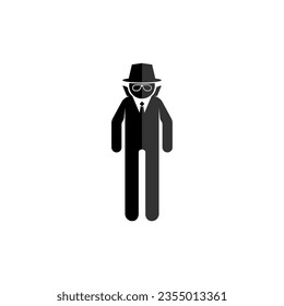 Stranger Icon. Anonymous, Unknown Person. Detective, Investigator Symbol.    