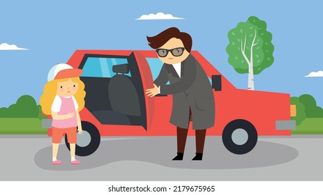 a stranger lures a child into the car