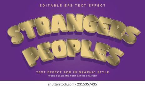 Stranger People cool and calm text effect style editable text effect