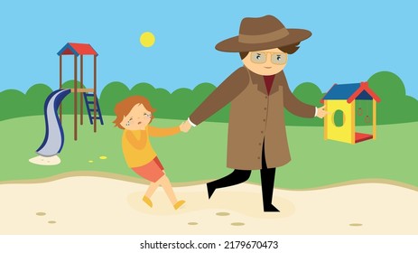 a stranger takes a child away