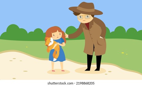 stranger talking to little girl