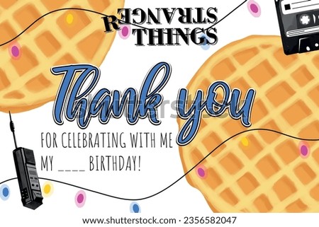 Stranger things thank you card vector file but ready also to print and filled by hand.