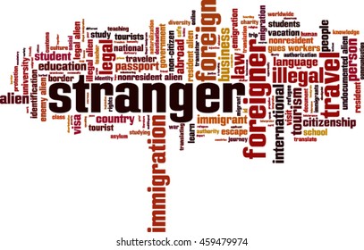 Stranger word cloud concept. Vector illustration