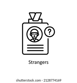 Strangers vector outline icon for web isolated on white background EPS 10 file