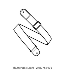 Correa para guitarra acústica y eléctrica. Icono de contorno de Vector.