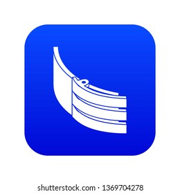 Strap belt icon blue vector isolated on white background