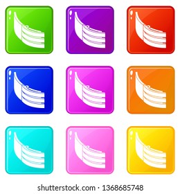 Strap belt icons set 9 color collection isolated on white for any design