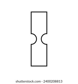 Vector de icono de la pestaña del conector de correa. Señal de la ilustración del anclaje de la correa de la bolsa. Símbolo o logotipo de los conectores de las bolsas de conexión.