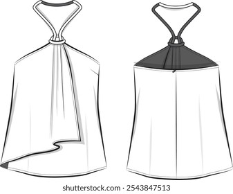 A Strap Detail Halter Neck Top