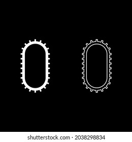 Strap for engine washing machine Cambelt Shootless belt icon white color vector illustration flat style image set