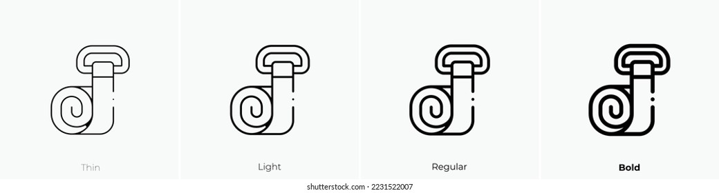 strap icon. Thin, Light Regular And Bold style design isolated on white background