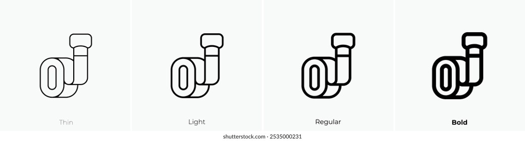 Gurtsymbol. Dünnes, helles Design im regulären und kühlen Stil, einzeln auf weißem Hintergrund