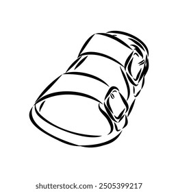 strap sandal outline drawing vector, strap sandal in a sketch style,