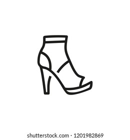 Strap shoe line icon. Platform, high heel, sandal. Footwear concept. Can be used for topics like glamour, fashion, summer outfit