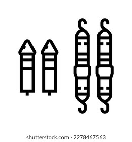 strap system garage tool line icon vector. strap system garage tool sign. isolated contour symbol black illustration