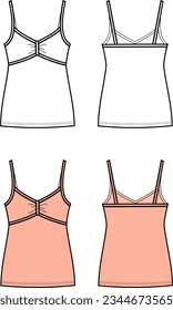 Encima de la correa de las mujeres. Delante y atrás. CAD de moda. Ilustración del vector