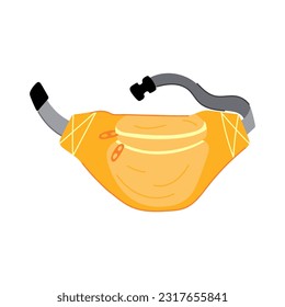 strap waist bag cartoon. zip travel, purse zipper strap waist bag sign. isolated symbol vector illustration