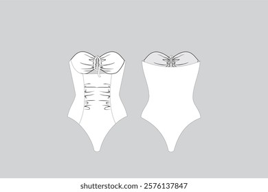 Strapless Bodysuit Vector swimsuit vector 