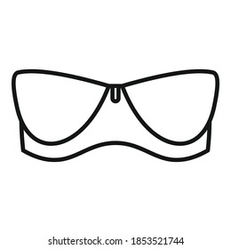 Strapless bra icon. Outline strapless bra vector icon for web design isolated on white background