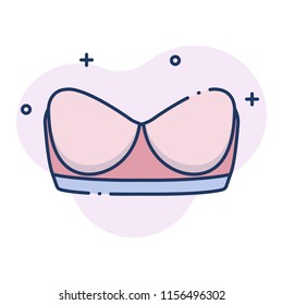 Strapless bra vector illustration in line color design