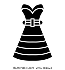 Strapless Dress Icon Design For Personal And Commercial Use