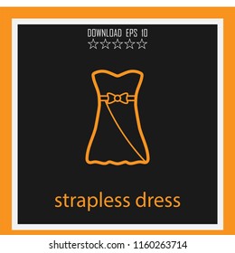 strapless dress vector icon