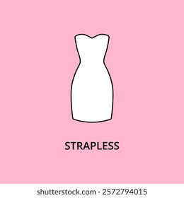 Strapless dress vector icon editable stroke