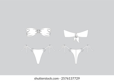 Strapless String Bikini Vector Strapless Bikini Vector 