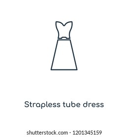 Strapless tube dress concept line icon. Linear Strapless tube dress concept outline symbol design. This simple element illustration can be used for web and mobile UI/UX.