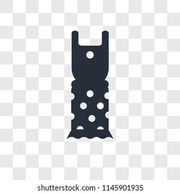 Strapless tube dress vector icon isolated on transparent background, Strapless tube dress logo concept