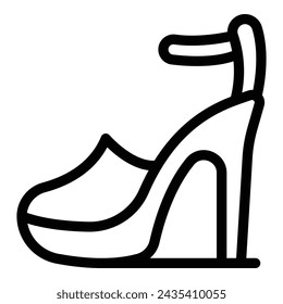 Strappy high heels icon outline vector. Sandals footwear. Ladylike classic shoes