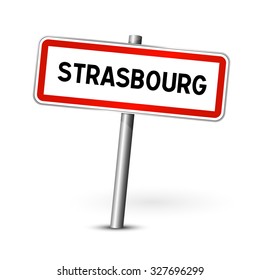 Strasbourg France - city road sign - signage board